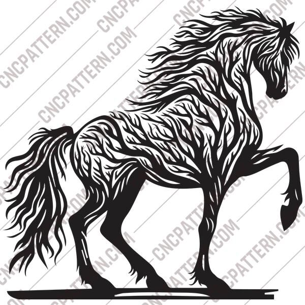 Tree Horse DXF File