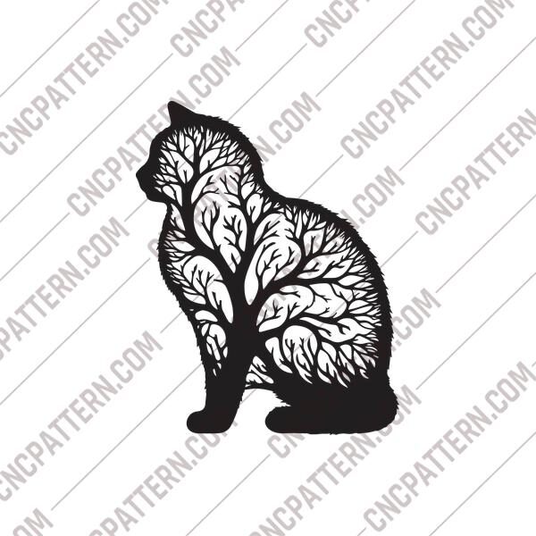 Tree Cat DXF File