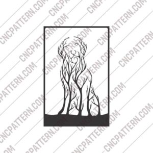 Golden Retriever DXF File for CNC Cutting