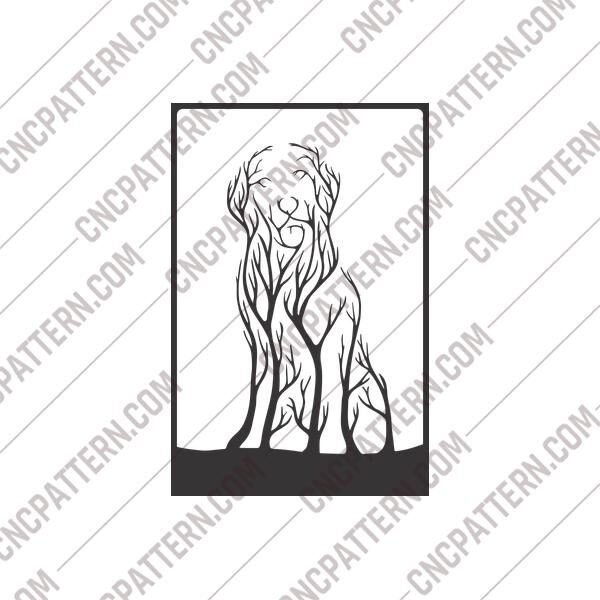 Golden Retriever DXF File for CNC Cutting