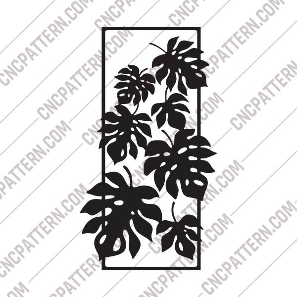 Leaf Pattern Decorative DXF File for CNC Cutting