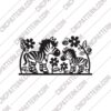 Zebra Flowers Decoration for Kids DXF File